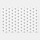 Reihen von Bögen in schwarzem Umschlagpapier Geschenkpapier Set (Vorderseite)