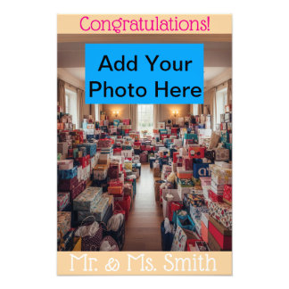 Reihen von Hochzeitsgeschenken Fotodruck