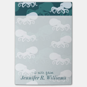 Reihen von Kraken-Muster   addieren Ihren Namen Post-it Klebezettel