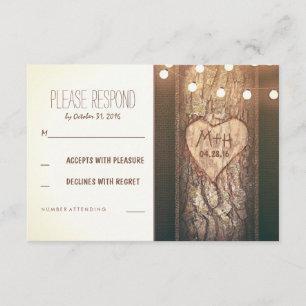 Reihen von lichtgetragenen Herz-Hochzeitskarten RSVP Karte
