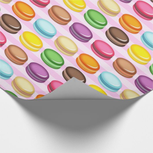 Reihen von Macarons Geschenkpapier (Ecke)