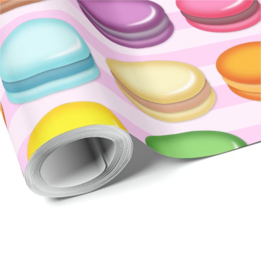 Reihen von Macarons Geschenkpapier (Rolleneckpunkt)
