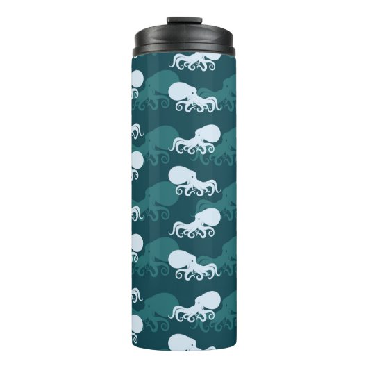 Reihen von Octopus-Mustern Thermosbecher (Vorderseite)