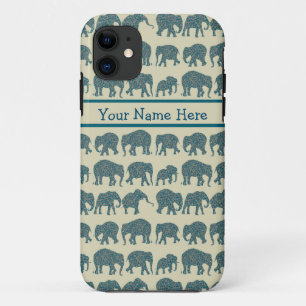 Reihen von Paisley Elephants, Beige, iPhone 5/5 Ca Case-Mate iPhone Hülle