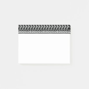 Reihen von schwarzen und weißen Doodle-Mustern Post-it Klebezettel