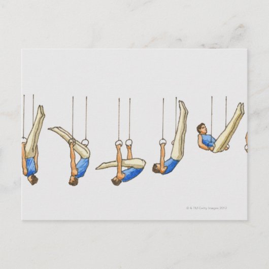 Reihenfolge der Abbildungen mit männlichen Turnier Postkarte (Vorderseite)