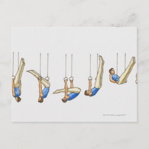 Reihenfolge der Abbildungen mit männlichen Turnier Postkarte