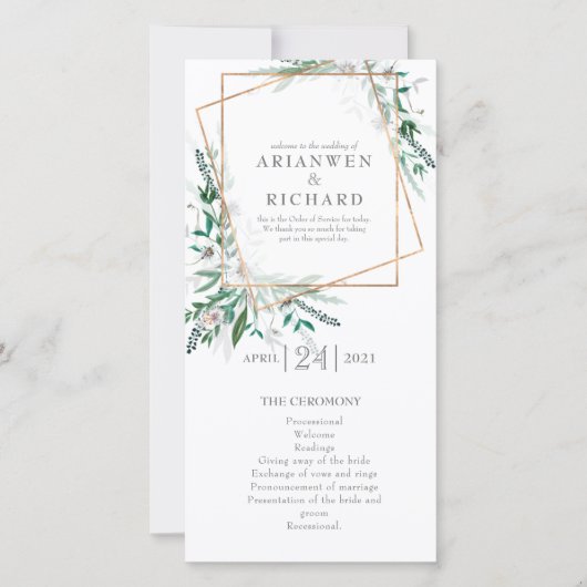 Reihenfolge der Dienste, Programm, Geometrie #2 (Vorderseite)