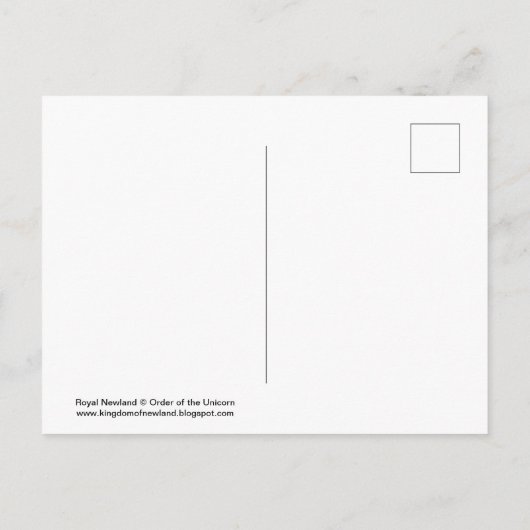 Reihenfolge der Postkarte für das Einhorn (Rückseite)