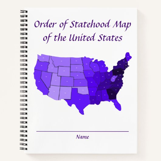 Reihenfolge der Staatskarte für die Notebooks der Notizblock (Vorderseite)