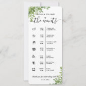 Reihenfolge der Veranstaltungen Hochzeitsprogramm  Einladung (Vorderseite)