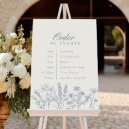 Reihenfolge der Veranstaltungen Hochzeitstag Blaue Poster