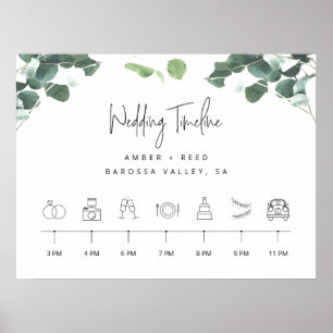 Reihenfolge der Veranstaltungen Timeline Greenery  Poster