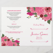 Reihenfolge des Flyers des Beerdigungsprogramms (Vorderseite)