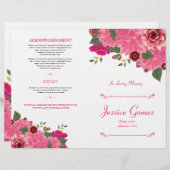 Reihenfolge des Flyers des Beerdigungsprogramms (Vorne/Hinten)