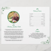 Reihenfolge des Flyers des Beerdigungsprogramms (Rückseite)