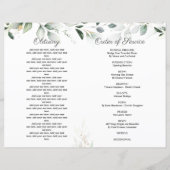 Reihenfolge des Foto-Programms zur Beerdigung von  (Rückseite)