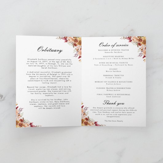 Reihenfolge des Fotos des Herbstbeerprogramms Programm (Innenseite)