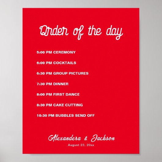 Reihenfolge des Tages Poster (Vorne)