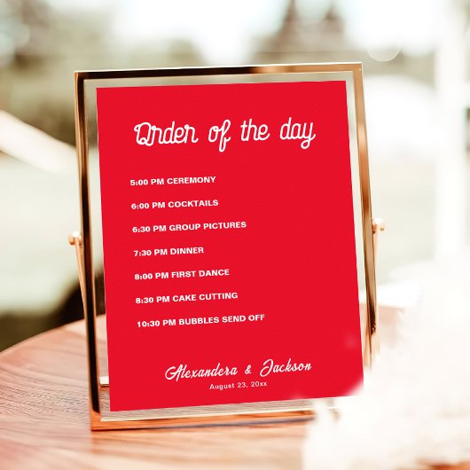 Reihenfolge des Tages Poster