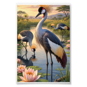 Reiher am Wasser Friedliche Naturlandschaft Fleece Fotodruck