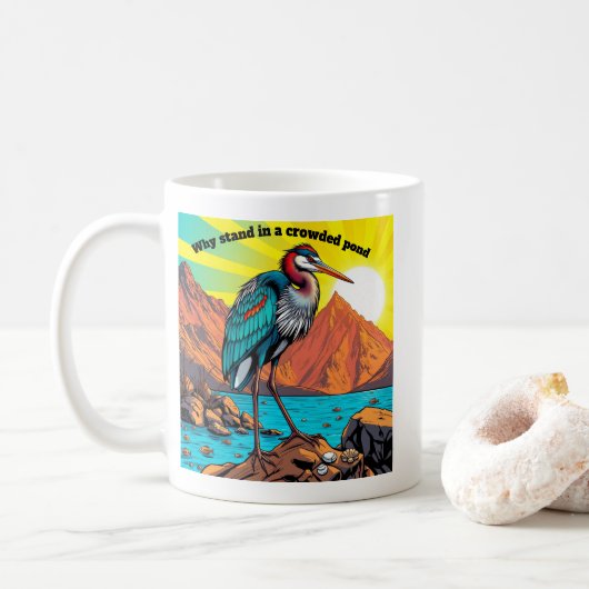 Reiher am Wasser Kaffeetasse (Mit Donut)