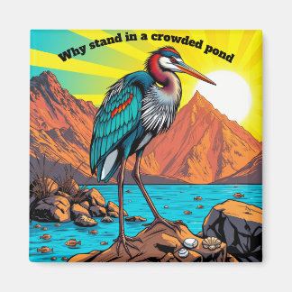 Reiher am Wasser Magnet