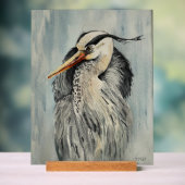 Reiher Aquarell Acrylschild (Neutral)
