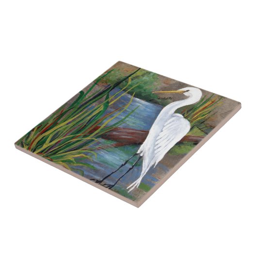 Reiher im Bayou Fliese (Seite)