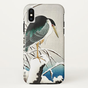 Reiher im Schnee, Kunst von Ohara Koson Case-Mate iPhone Hülle
