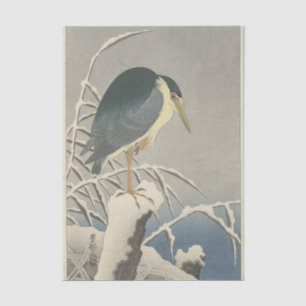 Reiher im Schnee von Ohara Koson Seidenpapier
