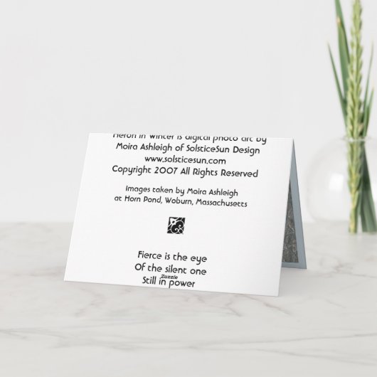 Reiher im Winter Karte (Rückseite)