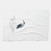 Reiher-Meditation, Sumi-e Graureiher Geschirrtuch (Horizontal)