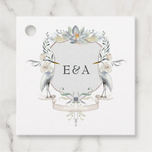 Reiher-Monogramm-Wappen Elegante See-Hochzeit Geschenkanhänger