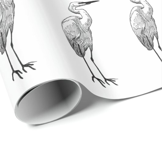 Reiher-Muster Geschenkpapier (Rolleneckpunkt)