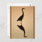 Reiher-Silhouette Postkarte (Vorne/Hinten)