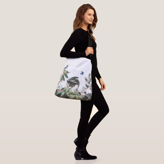 Reiher-Vögel Audubon Tier-Collagen-Taschen-Tasche Tragetaschen Mit Langen Trägern (Am Model)