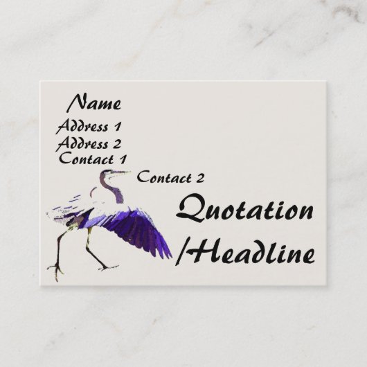 Reiher-Vogel-Tier-Tiere Visitenkarte (Vorderseite)