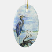 Reiher-Wache - Aquarell-Bleistift Keramik Ornament (Rechts)