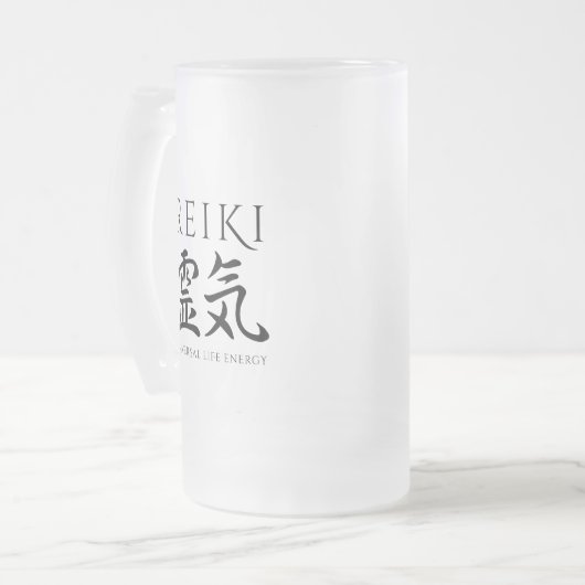 Reiki 霊 気 mattglas bierglas (Vorderseite Links)