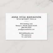 ** Reiki Birthing . Midfrau Doula Birth Coach Visitenkarte (Rückseite)