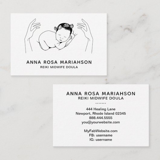 ** Reiki Birthing . Midfrau Doula Birth Coach Visitenkarte (Vorne/Hinten)