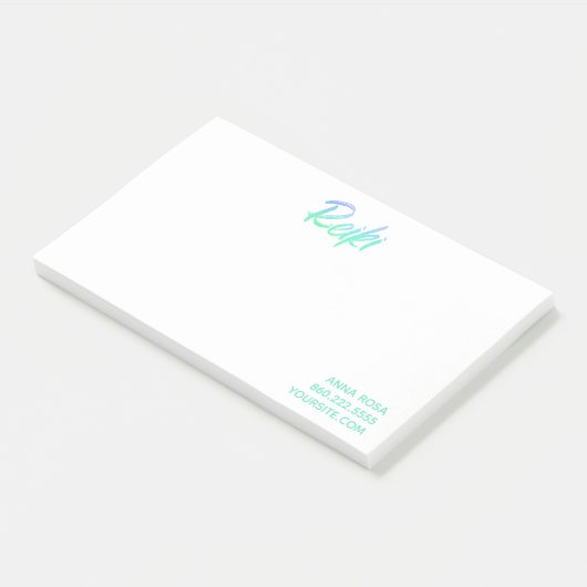 *~* Reiki blaues Grün u. Türkis schillernd Post-it Klebezettel (angewinkelt)