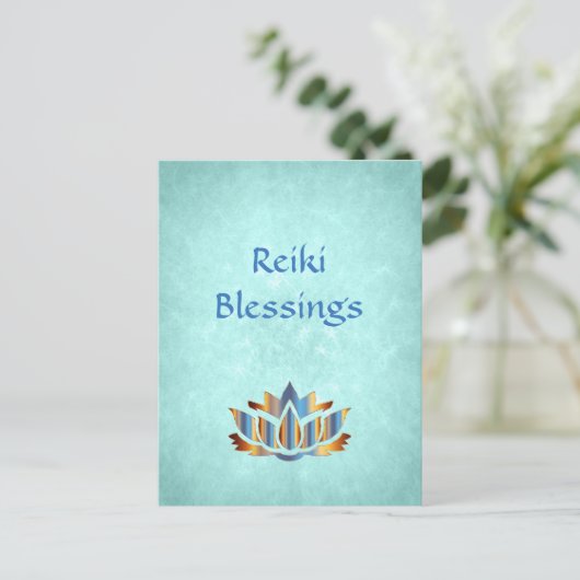 Reiki Blessings Postkarte (Stehend Vorderseite)