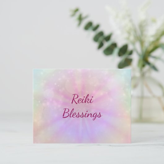 Reiki Blessings Postkarte (Stehend Vorderseite)