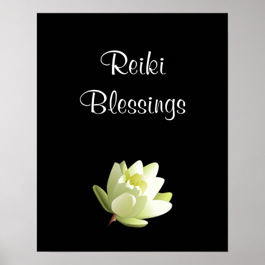Reiki Blessings white Lilly Poster (Vorne)