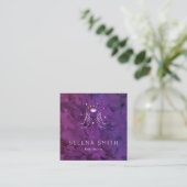 Reiki Business Card Square Design mit Chakras Quadratische Visitenkarte (Stehend Vorderseite)