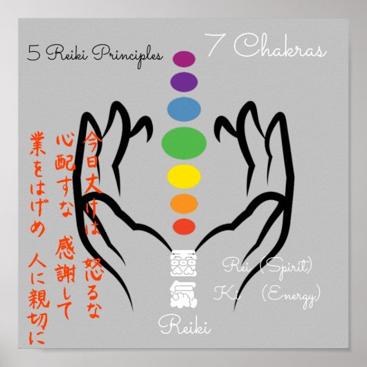 Reiki/Chakra 11x11" Poster (Vorne)