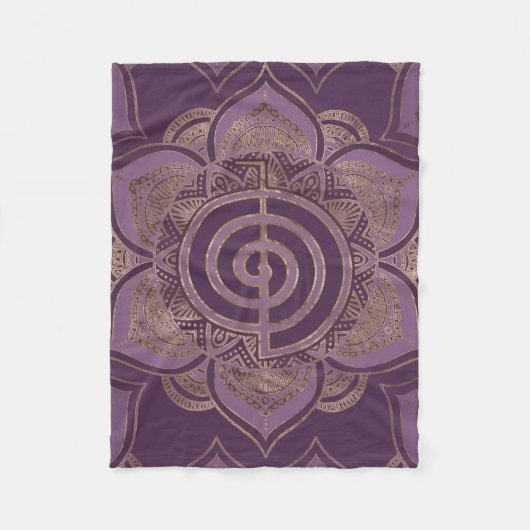 Reiki Cho Ku Rei - Pastell und Gold Fleecedecke (Vorderseite)