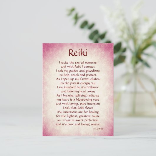 Reiki Connection Gedicht art Postkarte (Stehend Vorderseite)